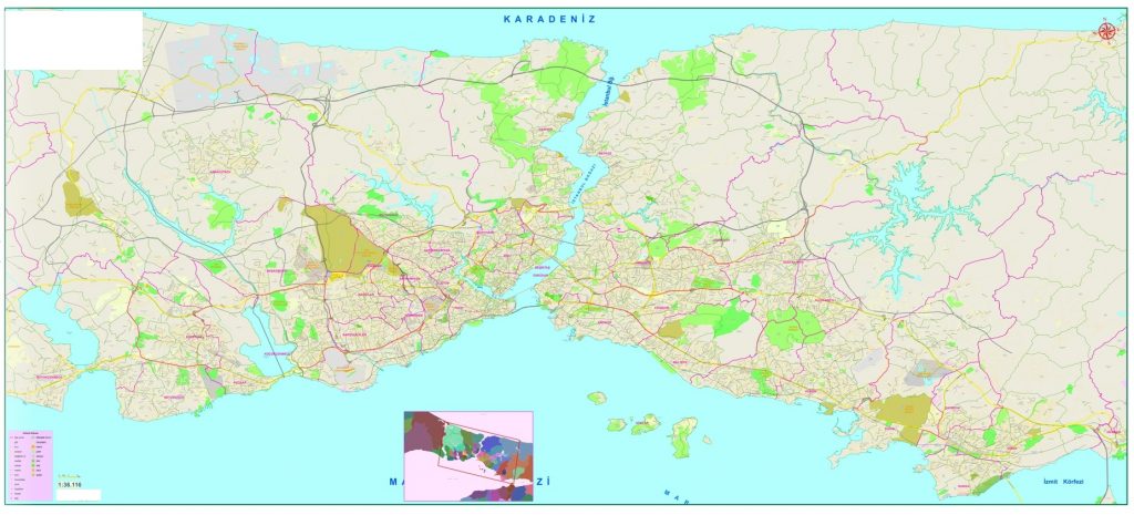Büyükçekmece–Tuzla arası İstanbul haritası